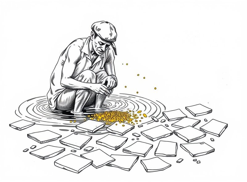 Scraping resin and watching gold sparks scatter